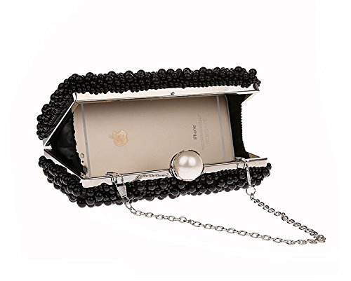 Image of ZAKIA Women's Faux Pearl Beaded Evening Dress Bag Bridal Wedding Tote Party Wallet Clutch