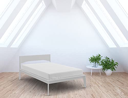 Italian Bed Linen Fitted Sheet "Elegant" with Corner, Microfiber, Single, White - Image 3