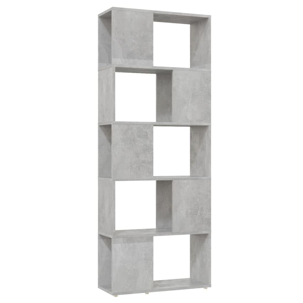 vidaXL Book Cabinet Room Divider Home Living Room Office Furniture Book Storage Rack Shelf Bookcase Side Cabinet Standing Shelf Concrete Grey โ image 1