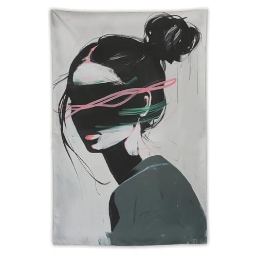Reccmeny Minimalism Tapestry Abstract Elegant Woman Polyester Modern Aesthetic Wall Hanging Home Bedroom Living Room Dorm Decor Fabric 40'x60'