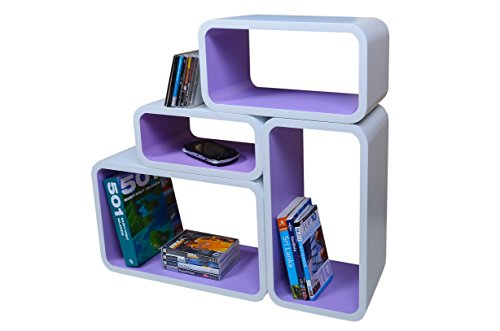 Cube Verstärkte Vielen Farben MDF Retro Design 4er Set Regal Regale...