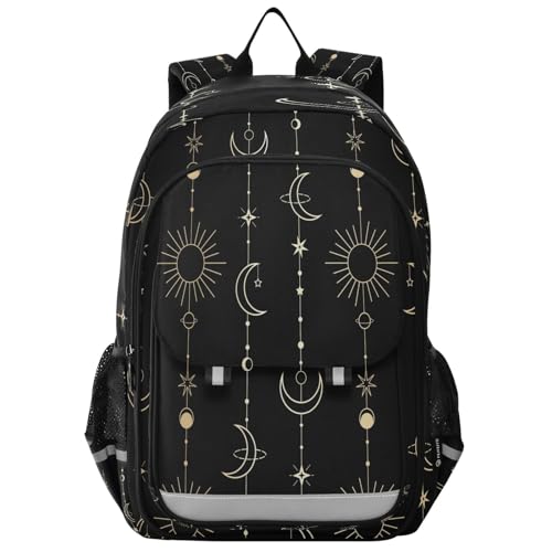 Backpack Bookbag School Bag Travel Bag Sun Moon Stars Witch for Girls Boys Teen