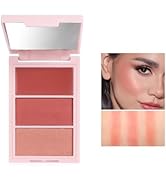 DLZZRS 3D Blush Palette, Multi-Use Makeup Powder Blush Palette Cream Blush For Cheeks, Mulit Glow...