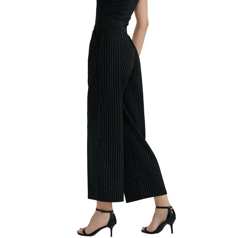 JASTIE Women's High Waist Palazzo Pants with Deep Pockets Comfort Pull-On Straight Petite Leg Regular Office Work Trousers……