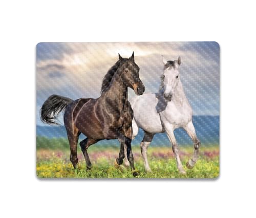 Image of MightySkins Carbon Fiber Skin Compatible with Microsoft Surface Laptop Go 3 (2023) Full Wrap Kit - Horse Contrast | Protective Durable Textured Carbon Fiber Finish | Made in The USA