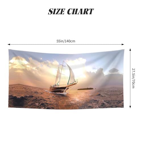 Serviette de sport blanche à motif voile compacte pour le camping