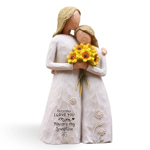 AUMELO Mom Birthday Gifts from Daughter, Gifts for Mom, Hand-Painted Mother Daughter Figurine...