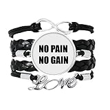 DIYthinker Aucune Douleur Aucun Gain cite Black Encourager Les Bracelet Amour Bijoux Cuir Bracelet