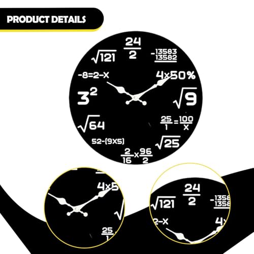 Horloge mathématique sans tic-tac ronde et design 30 cm