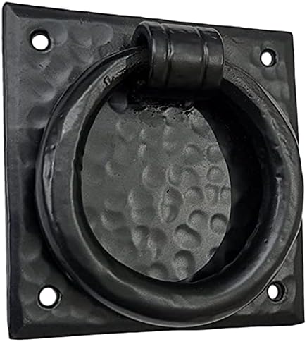 Adonai Hardware 3.6" "Jathniel" Antique Heavy Duty Cast Iron Front Entry Sturdy Stylish Hammered Ring Door Knockers for Vintage Wooden Barn Shed Doors, Gates, Fences, Furniture and Farmhouse