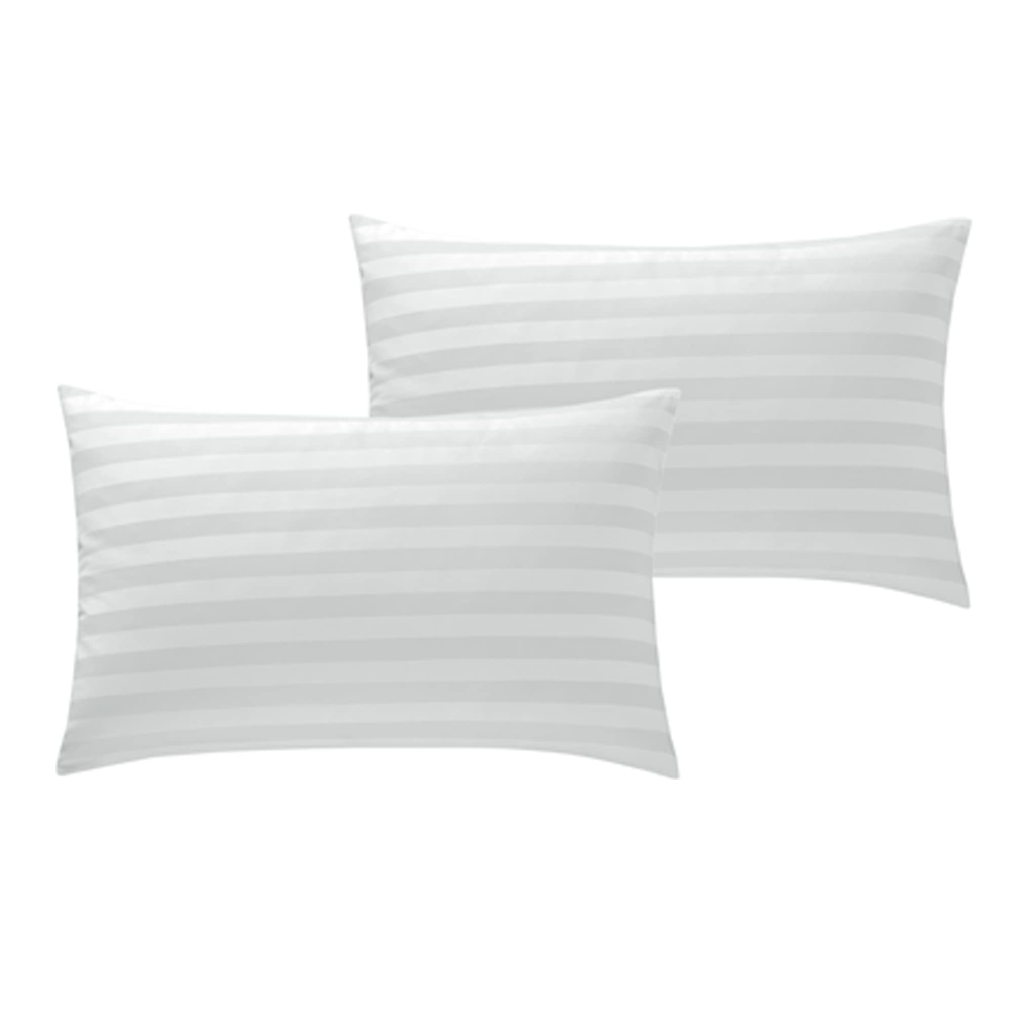 ED Luxury 250 Thread Count 100% Cotton Sateen Stripe Duvet Bed Cover with Housewife Pillowcases | 250 TC Hotel Striped Bedding (Housewife Pillowcase Pair, White)