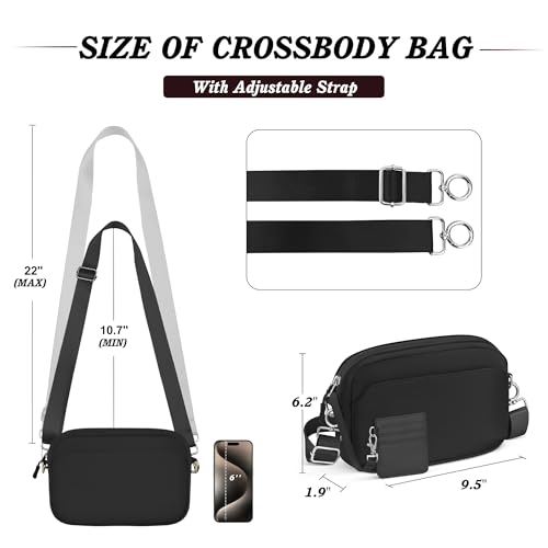 TOPEAST Nylon Crossbody Bags for Women with Leather Card Holder - Mini Cross Body Purse with Adjustable Strap for Traveling4
