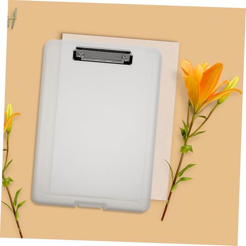 Boîte de rangement porte-document en plastique avec pince classeur - 7