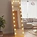 HOMCOM Ganzkörperspiegel 150 x 40 cm RGB-LED Standspiegel mit 21 Glühbirnen 7 Lichtfarbe Hollywood Wandspiegel mit Touch-Schalter, Memory-Funktion anlehnbar Spiegel für Schlafzimmer Wohnzimmer