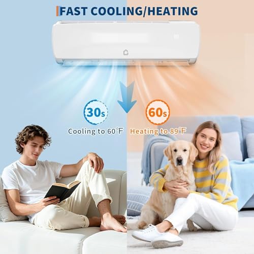 Image of Garvee 12000 BTU Mini Split Air Conditioner& Heater, 21 SEER2, Cools 750 Sq.Ft, Alexa Compatible, Inverter Tech Ductless Air Conditioner with WiFi & Remote Control /Self Cleaning /Installation Kit, 230V