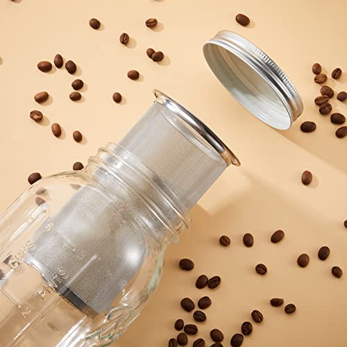 2 Pcs Cold Brew Coffee Filter 2 Quart Coffee Tea Infuser Stainless Steel Mesh Filter Mason Canning Jar Coffee Filter Reusable Mesh Coffee Filter For Wide Mouth Mason Canning Jar And Iced Tea Maker #TOP4