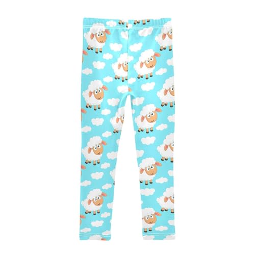 Girls Leggings Size 4T Cartoon Sheep Clouds Soft Stretchy Pants Breathable Girl Clothes for Workout Dance2