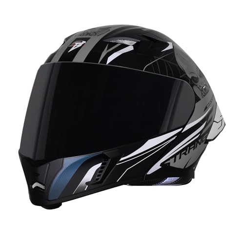 Image of Steelbird SBA-20 Strange ISI Certified Flip-Up Graphic Helmet for Men and Women with Inner Silver Sun Shield