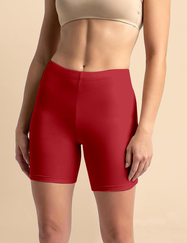 Image of TRENDMALLS Women's High Coverage Super Combed Cotton Elastane Stretch Mid Waist Shorties with Concealed Waistband Cycling Short