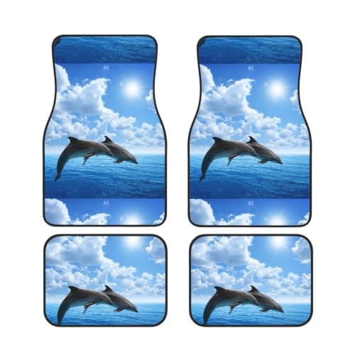 Alfombrillas de neopreno para coche: juego de 4 piezas antideslizantes Dos Delfines