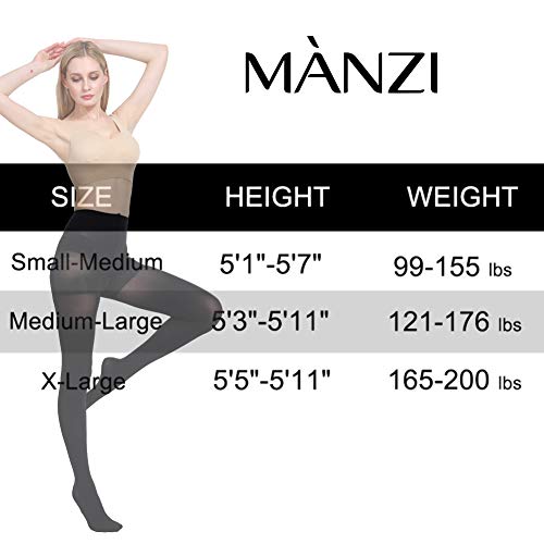 Image of MANZI Microfibre Tights for Women, Semi Opaque Solid Colored Footed Pantyhose 70 Denier