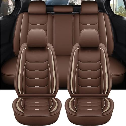 Housse de siège voiture universelle cuir marron idéale pour les trajets en famille