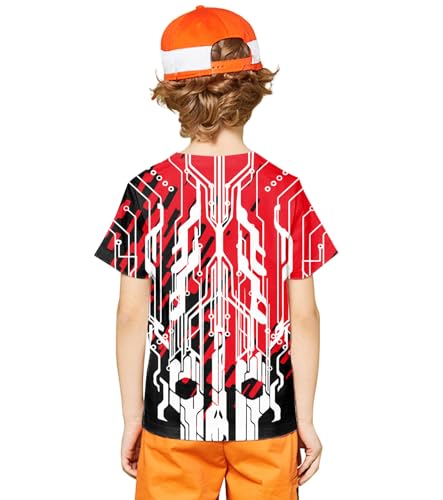 Image of LAIDIPAS Boys Girls 3D Graphic T-Shirt Short Sleeve Tops Tees 6-16 Years | Kids Crewneck Shirts, Vibrant Color, Lightweight and Quick Dry, Trendy Outfits for School, Parties, vacation and Daily Wear
