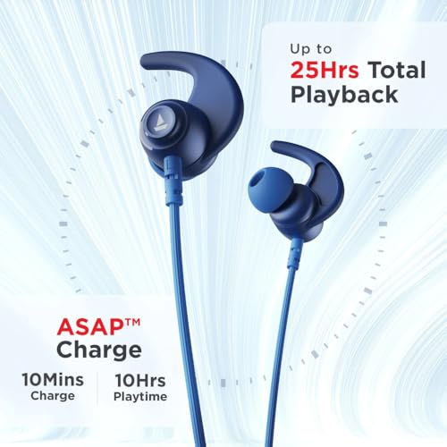 Image of boAt Rockerz 260 Wireless Neckband Earphones with 25 Hours Playtime, Beast Mode, ENx Tech for Clear Calls, ASAP Charge, 10mm Drivers, IPX5 Resistance & Bluetooth v5.2 (Cool Blue)