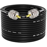 YOTENKO CB Coax Cable, RG58 Coaxial Cable 75ft,UHF PL259 Male to PL259 Male Cable 50 Ohm Coax Low Loss for HF VHF CB Radio,Ham Radio,SWR Meter,Dummy Load,Antenna Analyzer