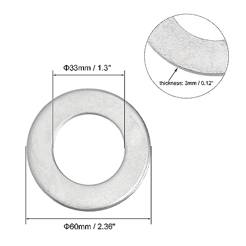 sourcing map 5 Stück 60mm x 34mm x 3mm Unterlegscheibe aus Kohlenstoffstahl für Schraubenbolzen