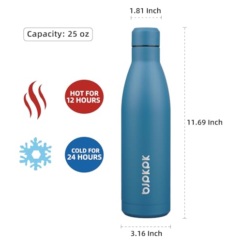 Image of BJPKPK 25 oz Insulated Stainless Steel Water Bottle, Metal Sports Flask