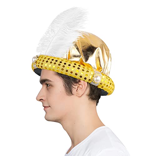 IBLUELOVER Aladdin Sultan Hat Gold King Hat Sultan Osman Fancy Dress Aladdin Prince Cap Arab Prince Costume Cap1920s Carnival Theme Party Headpiece - Image 2