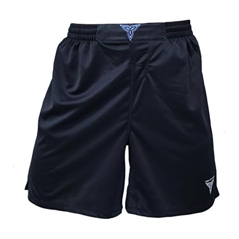 TRI-TITANS Performance MMA BJJ Wrestling Fight Shorts Youths - MMA Shorts - Jiu Jitsu - Youth Fight Shorts - Boxing - BJJ Shorts - UFC Shorts Adult XS Black Cover
