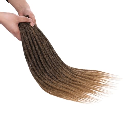 Leeven 18 Inch Ombre Dreadlock Extensions 20 Strands Reggae Braid Locs Synthetic Thin Dreadlock Extension for Woman/Man Hippie Single Ended Dreads /T27# - Image 3