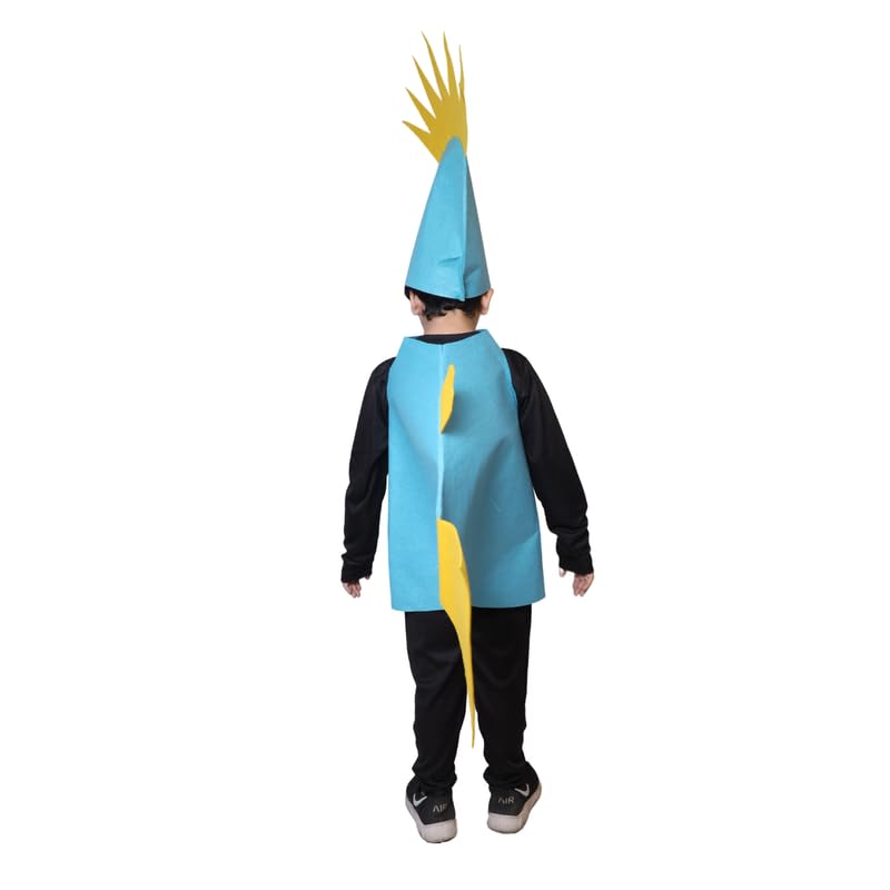 Image of Kaku Fancy Dresses Fish Costume Cutout with Cap for Kids, Water Animal Dress Up, Multicolour