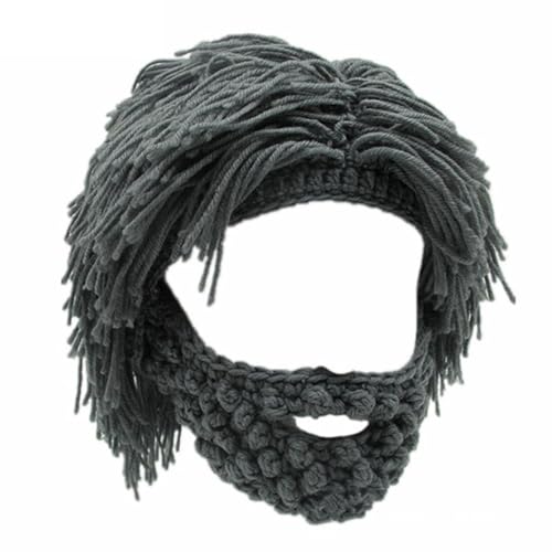 Bonnet tricoté amusant et chaud avec barbe cadeau idéal pour fête de ski