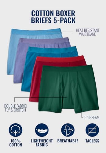 KingSize Men's Big & Tall Cotton Boxer Briefs 5-Pack2