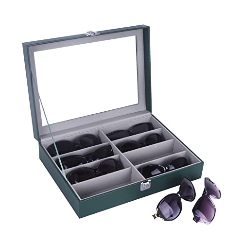 Image of AUTOARK Leather 8 Piece Eyeglasses Storage and Sunglass Glasses Display Case Organizer