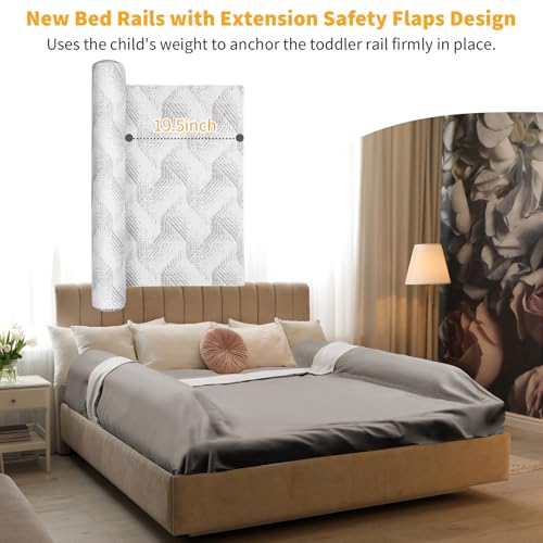Image of USHMA Travel Bed Rails for Toddlers | Inflatable Bed Rails with Safety Flaps | Portable Blow Up Bed Rail for Full, Queen, King Size Beds, Lightweight & Washable Cover - 1Pack