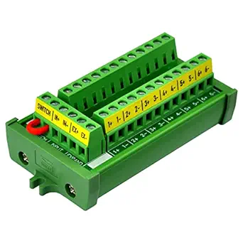 Screw Mount DC 16Amp 12 Position Terminal Block Distribution Module, with External Switch and Expand Port
