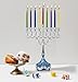 Ner Mitzvah Silver Plated Hanukkah Menorah with Blue Marble Accents, Fits All Standard - Modern Chanukah Candles, 8.5 inch High
