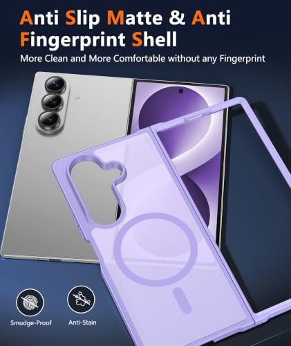 Image of FNTCASE for Samsung Galaxy Z Fold 8 Ultra / Z Fold 7 Case, Fit for Magsafe | Screen Protector, Translucent Matte, 18FT Military Grade Drop Protection, Shockproof Protective Phone Cover, Light Purple