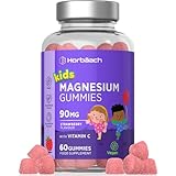 Magnesio Gominolas Niños | 60 Gummies Veganas Sabor Fresa | Para 2 Meses | Magnesio con Vitamina C | Magnesium Supplement | Horbaach