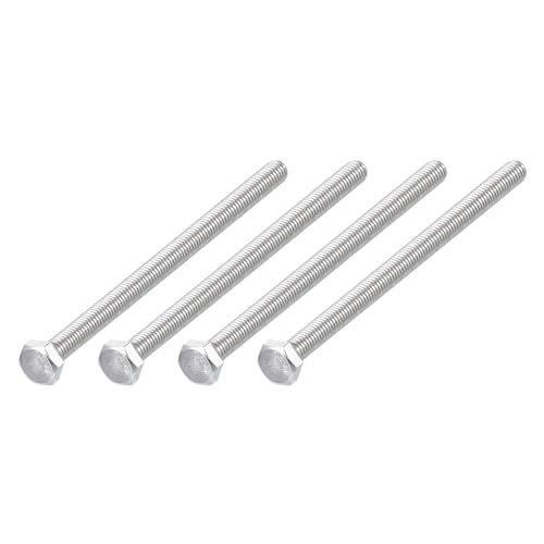 Image of METALLIXITY Hex Bolts (M6-1x140mm) 4Pcs, 304 Stainless Steel Coarse Fully Threaded Hex Head Screw Bolt Machine Screws - for Furniture Repair, Silver