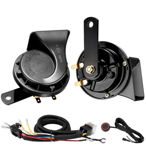 BANHAO Car Horn Kit with Button 12V Truck Horn Kit with Relay Harness