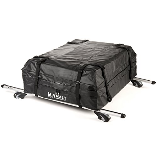 Roof Rack Cargo Carrier Storage Roof Bag by Vault Cargo – On top of Car Bag - Straps to Crossbars or a Roof Basket - Waterproof Carrier Bag Has 15 Cubic Feet of Capacity – Fit for the Outdoor Elements