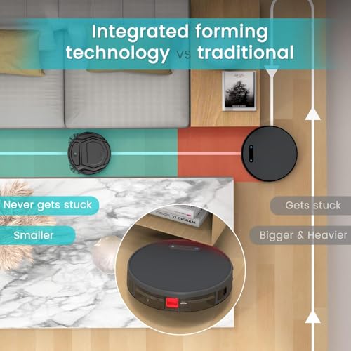 Image of Lefant Robot Vacuum Cleaner, 120 Mins Runtime, Compact Design, Low Noise, Powerful Suction, Wi-Fi /App /Voice Control, Self-Charging, Scheduled Cleaning, Ideal for Pet Hair and Hard Floors, M210 Black