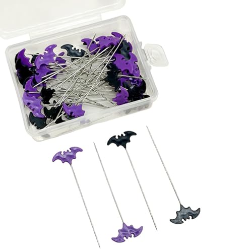COKABY 50/100pcs Halloween Bat Dressmaking Pins Sewing Embroidery Patchwork Tools Positioning Needle Fixed Button Pins