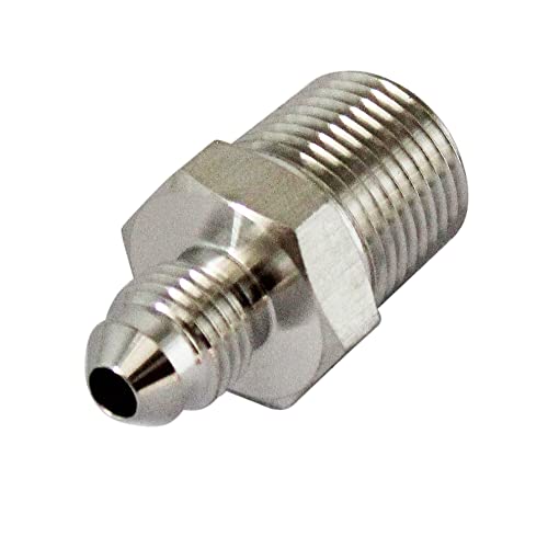 Image of HFS(R) 3 /8 inch NPT Male to 1 /4 inch JIC Male Adapter Flared Tube Fitting Pipe Connector Stainless Steel 304