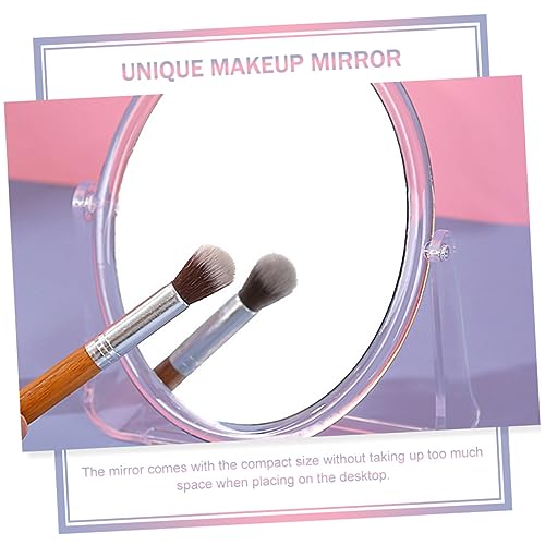 Espejos de maquillaje de doble cara para escritorio, 2 piezas miniatura 3
